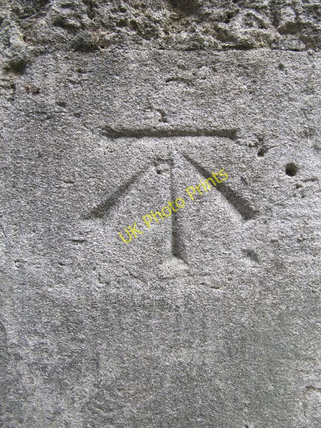 Photo 6"x4" Bench mark on the Town Hall Banbury\/SP4540 c2010