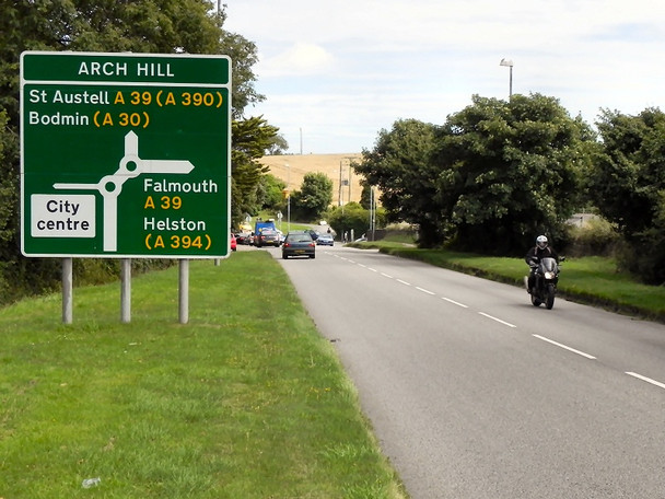Photo 6"x4" Green Lane (A390) Approaching Arch Hill Truro c2010