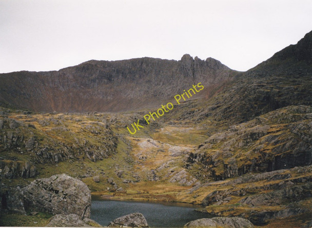 Photo 6"x4" Hanging valley above Llyn Glas with Y Grib Goch in the background Gwastadnant c1999