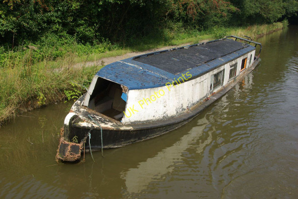 Photo 6"x4" Sunken narrowboat at Kerridge Bollington c2010 P2