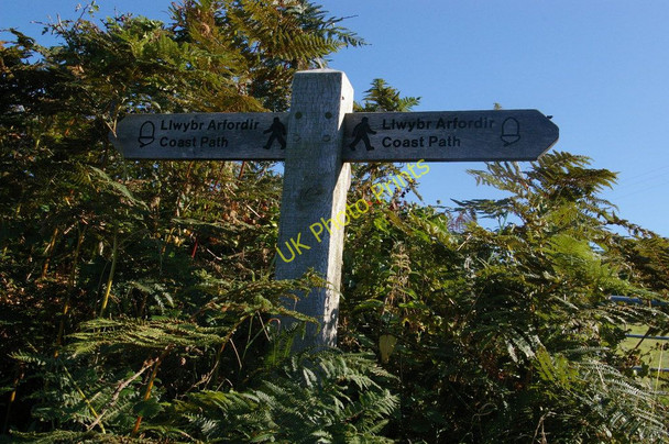 Photo 6"x4" Pembrokeshire Coast Path sign Penrhyn Castle\/SN1449 c2010