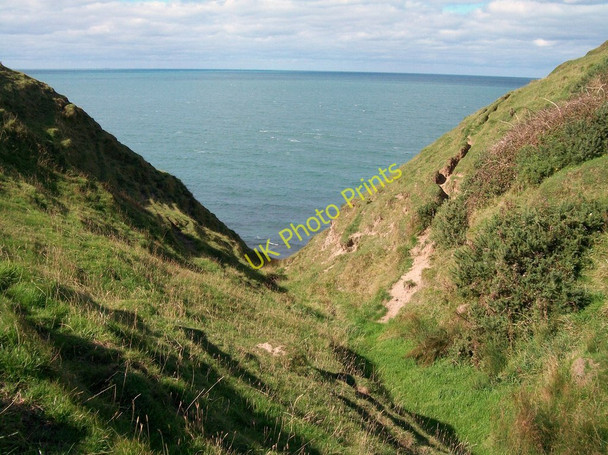 Photo 6"x4" Llyn Coastal path crossing the V-shaped valley of Afon Gyfelan Morfa\/SH1933 c2010