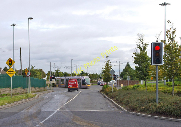 Photo 6"x4" LUAS tram crossing Belgard Road, Belgard Kilnamanagh c2010