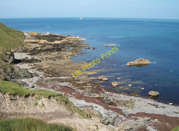 Photo 6"x4" Flat rocks at the western end of Porth Ysglaig Rhos-y-llan c2010
