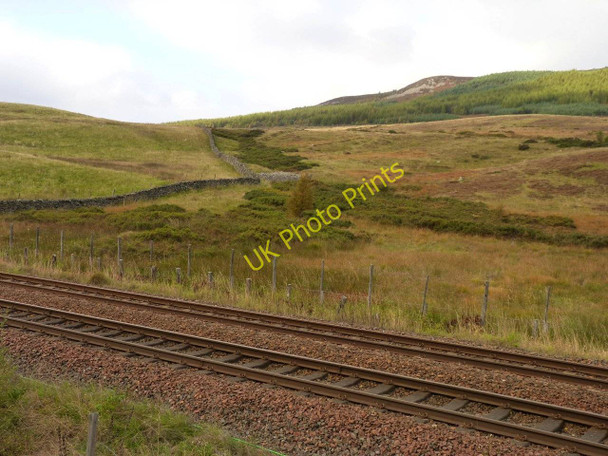 Photo 6"x4" Steel track and stone dyke Bruar c2010