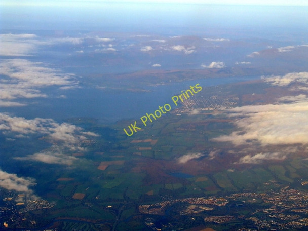 Photo 6"x4" Vale of Leven and the River Clyde from the air Dumbarton c2010