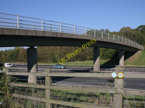 Photo 6"x4" Bridge over M40 from bridleway to Checkleys Brake Lighthorne Heath c2010