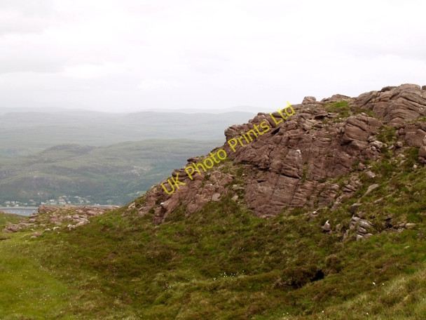 Photo 6"x4" Sandstone outcrop, Beinn nam Ban Blarnalearoch c2006