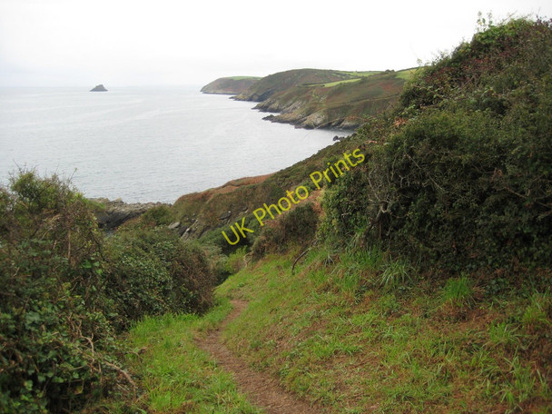 Photo 6"x4" Coast path above Carn Pednathan Portholland c2010