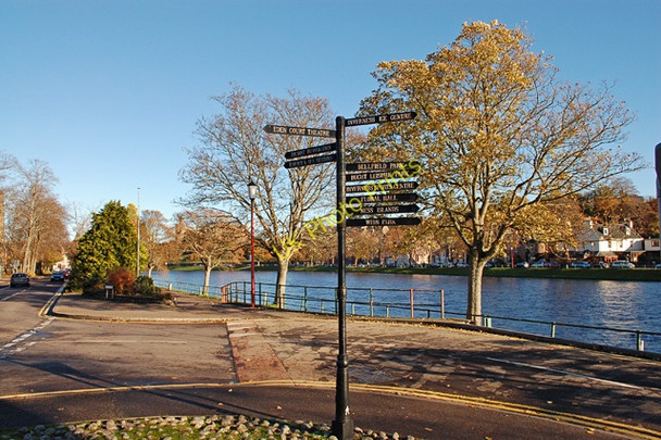 Photo 6"x4" Pedestrian signpost by the River Ness Inverness c2010