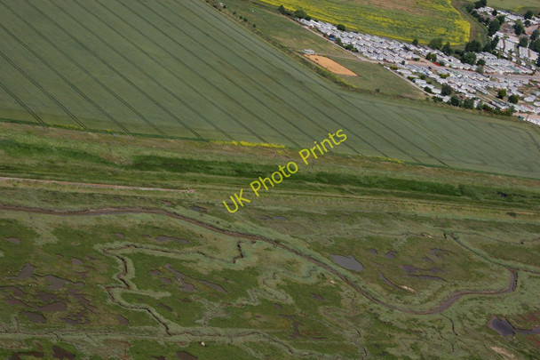 Photo 6"x4" Aerial view of the Saltmarsh Seawick c2006