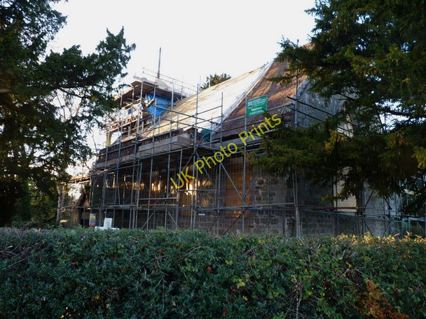 Photo 6"x4" A new roof goes onto the church of St John the Baptist, Hughley Hughley c2010