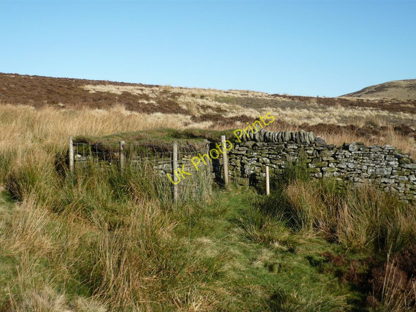 Photo 6"x4" Sheepfold and drystone wall Far Deep Clough c2010