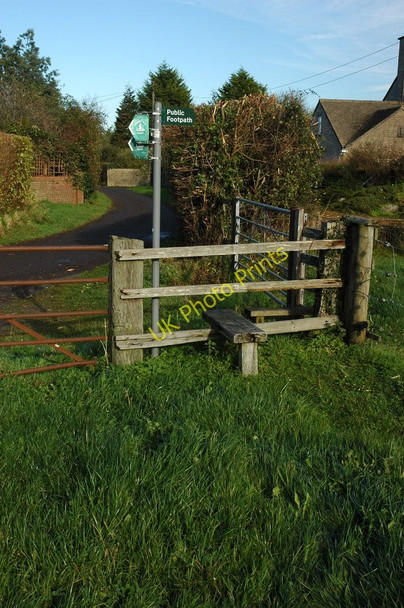 Photo 6"x4" Stile and footpath sign, Awre Awre c2010