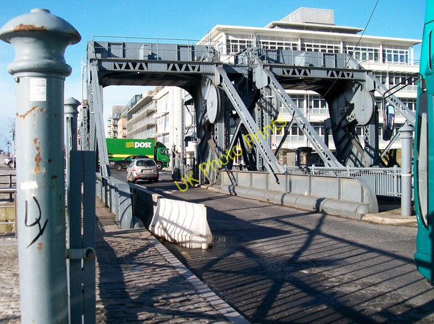 Photo 6"x4" An An Post HGV crossing the North Wall just west of the Royal Canal Scherzer Bridges Ringsend c2010