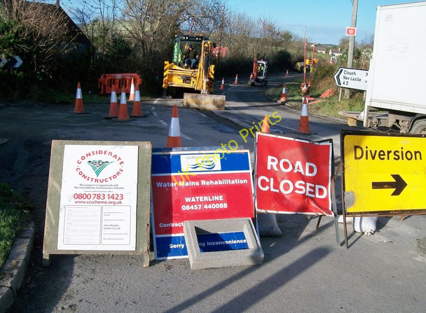 Photo 6"x4" Road closed signs on the Blackstaff Road near its junction with Ford Road Clough\/J4040 c2010