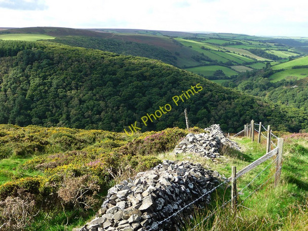 Photo 6"x4" The old wall that marks the county boundary Malmsmead c2010