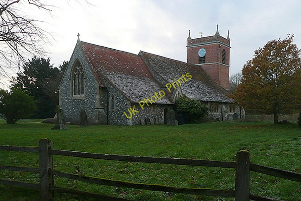 Photo 6"x4" Beenham church Beenham Stocks c2010