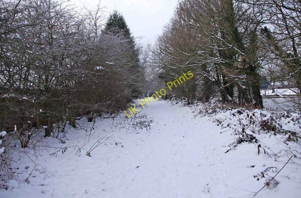 Photo 6"x4" Geopark Way by River Severn in snow Stourport-on-Severn c2010