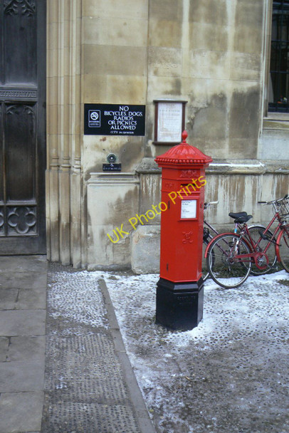 Photo 6"x4" Penfold pillar box outside King's College Cambridge\/TL4658 c2010