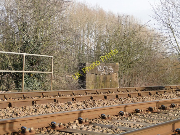 Photo 6"x4" A great concrete block beside the railway line at Thorpe St Andrew Thorpe St Andrew c2011