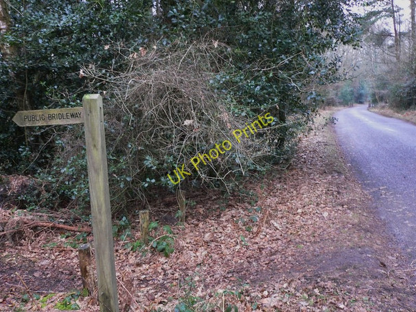 Photo 6"x4" Bridleway signpost on Littleford Lane Norley Common c2011