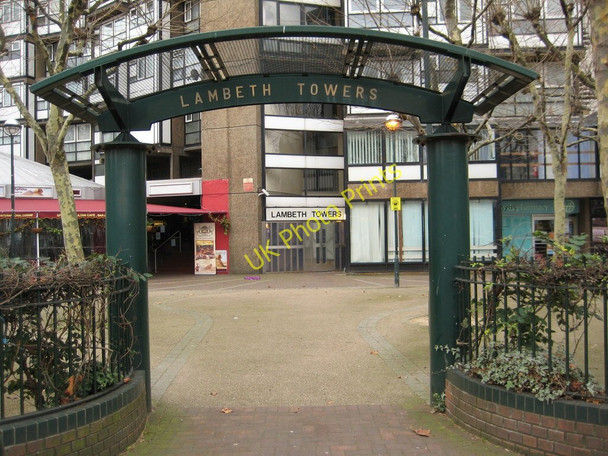 Photo 6"x4" Entrance to Lambeth Towers London c2011