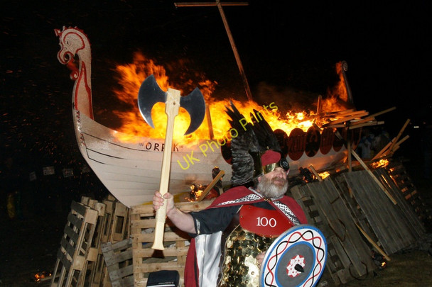 Photo 6"x4" The Guiser Jarl at the Centenary Uyeasound Up Helly Aa Uyeasound c2011