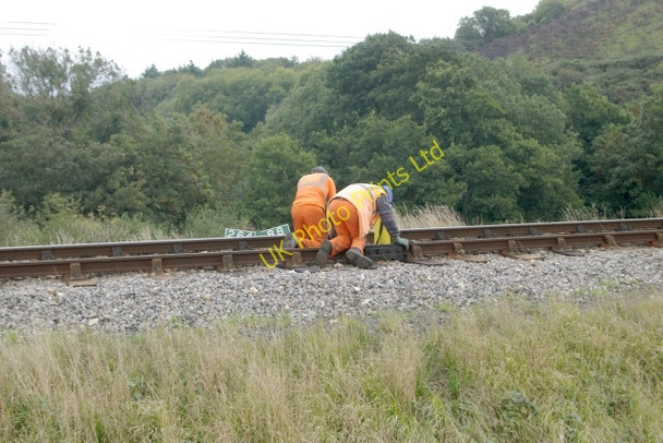 Photo 6"x4" Railway workers, Corfe Corfe Castle c2006