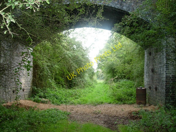 Photo 6"x4" Bridge over dismantled railway Upper Pollicott c2006