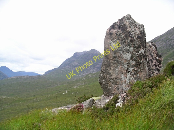 Photo 6"x4" Perched Boulder, Beinn Eighe Coulin Lodge c2005