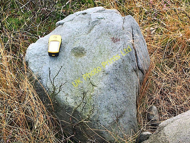 Photo 6"x4" Cup marked rock, Bingley Moor (detail) East Morton\/SE1042 c2005