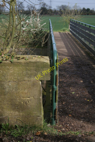 Photo 6"x4" Benchmark on the footbridge at Misterton Soss Misterton Soss c2011