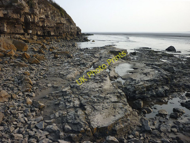 Photo 6"x4" Glacially scoured rock, Kent estuary at Blackstone Point Far Arnside c2011