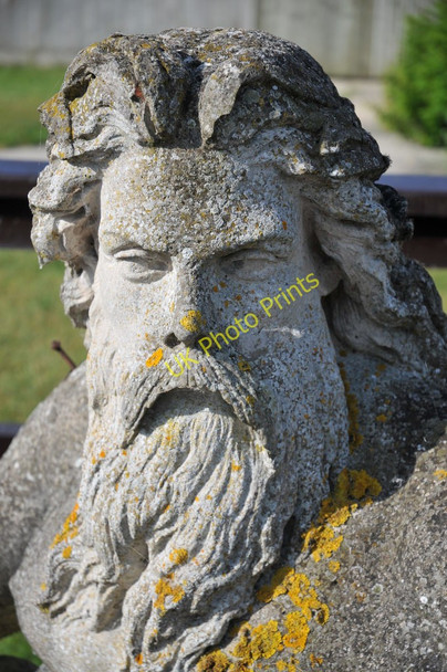 Photo 6"x4" Close up of Father Thames statue Lechlade on Thames c2011