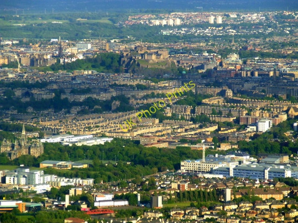 Photo 6"x4" Fettes College and Edinburgh Castle from the air Drylaw c2011