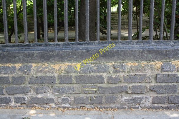 Photo 6"x4" Benchmark on park wall of Porchester Road opposite Paddington Library Paddington\/TQ2681 c2011