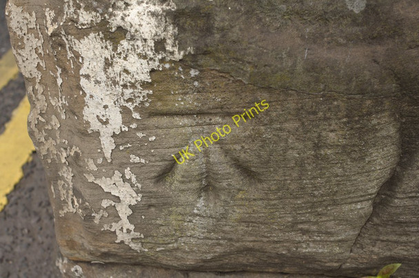 Photo 6"x4" Cut Bench Mark, Railway Bridge, Fife Street Blackburn\/SK3892 c2011