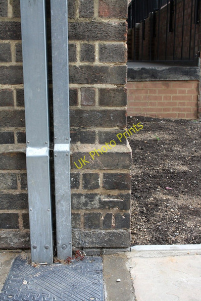 Photo 6"x4" Benchmark on Bruce Close face of Burleigh House, Ladbrook Grove Kensal Town c2011