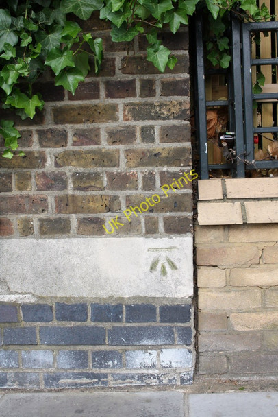Photo 6"x4" Benchmark on wall pier on St Charles Hospital, St Marks Road Kensal Town c2011