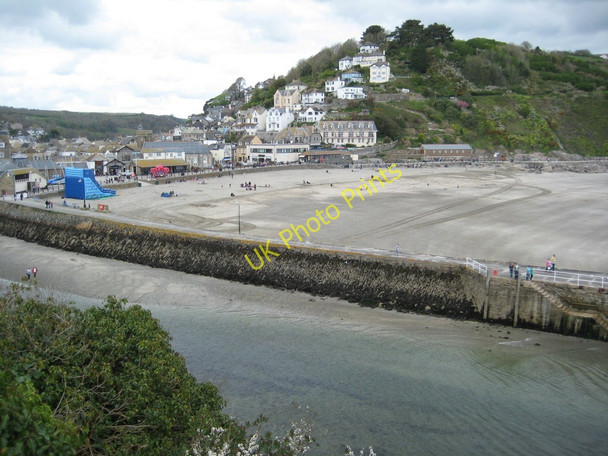 Photo 6"x4" Beach and harbour wall, Looe Looe c2011