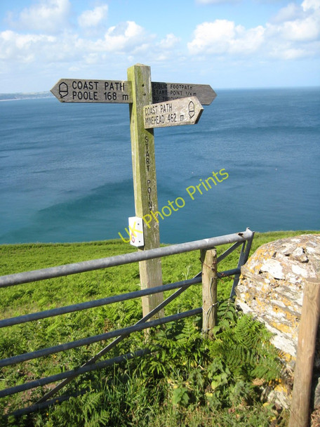 Photo 6"x4" South West Coast Path signpost Bickerton\/SX8138 c2011