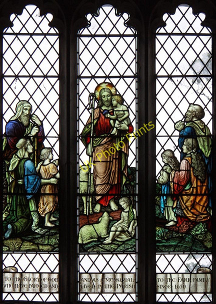 Photo 6"x4" Holy Trinity, Weston - Stained glass window Church End\/TL2630 c2011