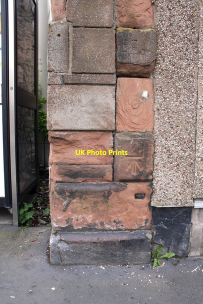 Photo 6"x4" Benchmark on wall pier on Brook Street Carlisle c2011