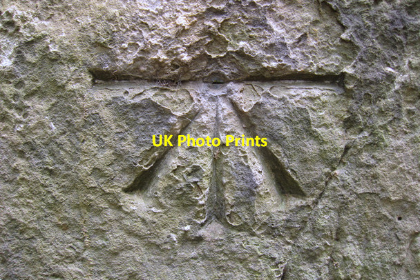 Photo 6"x4" 1GL bench mark and bolt on All Saints' church Brompton-by-Sawdon c2011