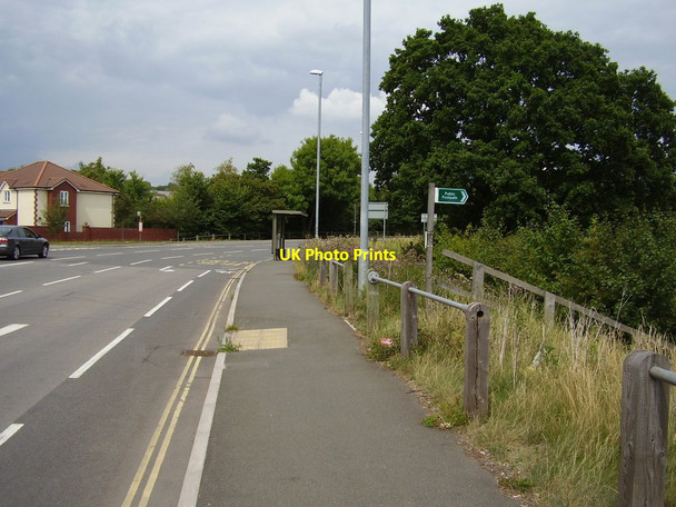 Photo 6"x4" Main Road footpath and Bus shelter Pinhoe c2011