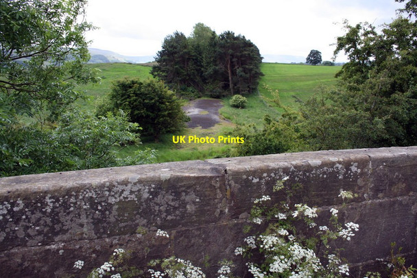 Photo 6"x4" View over bridge parapet of dismantled railway trackbed Castle Bolton c2011
