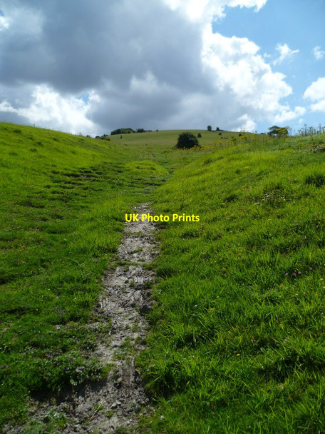 Photo 6"x4" Bridleway ascends Sullington Hill from Chantry Lane Sullington c2011