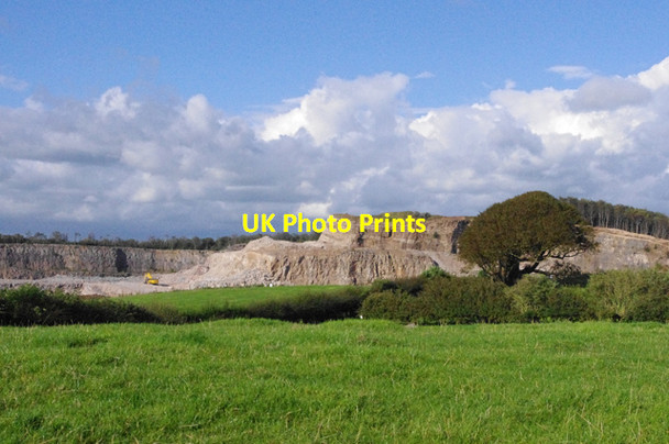 Photo 6"x4" Grazing land and quarry Carnforth c2011