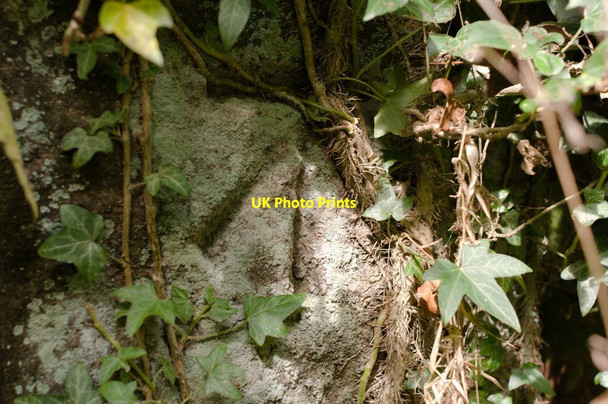 Photo 6"x4" Cut Bench Mark, Gale Lane Gatepost Stainburn\/SE2448 c2011